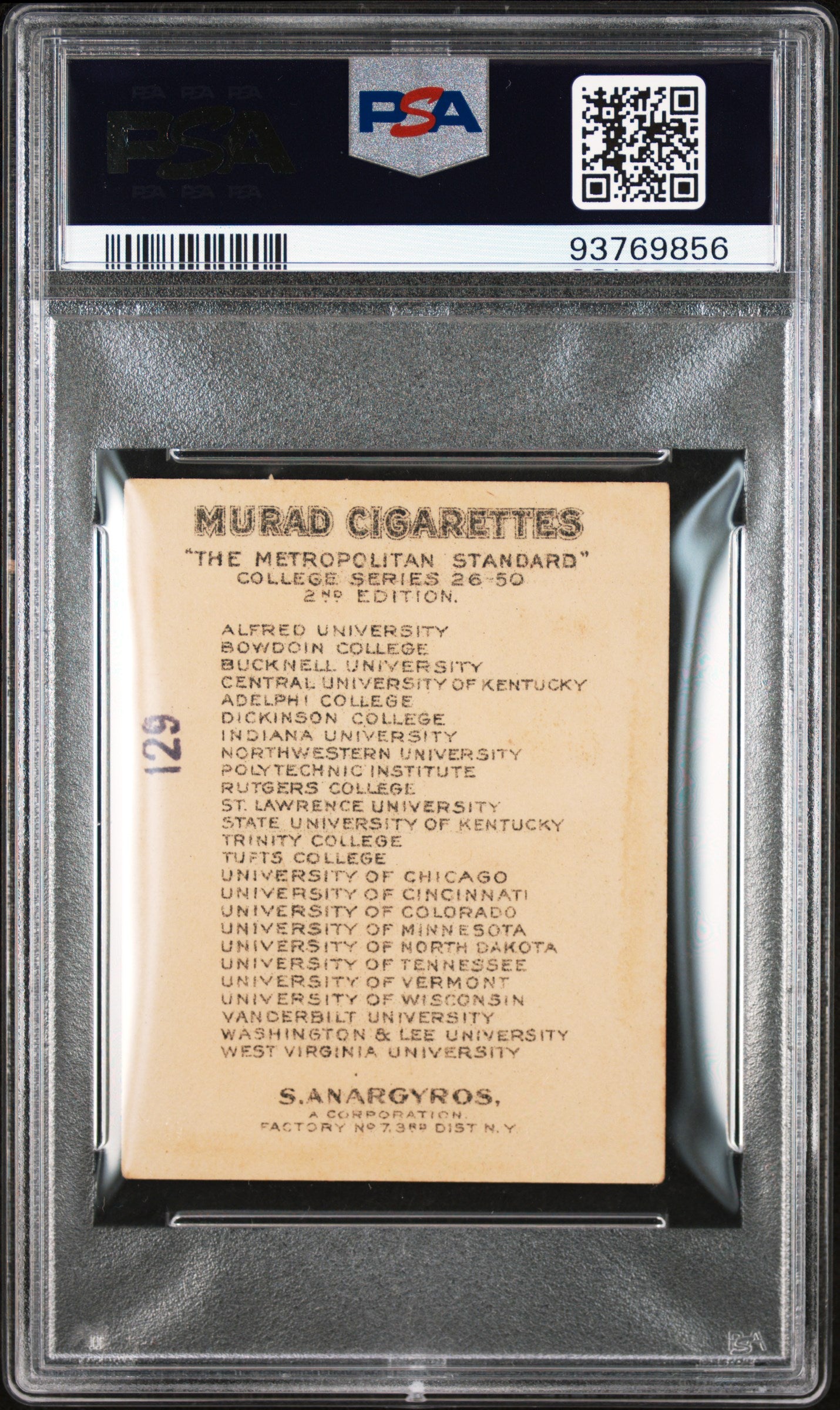 T51 Murad College Series Univ. Of North Dakota Football PSA 5 pop 3 (0 Higher)