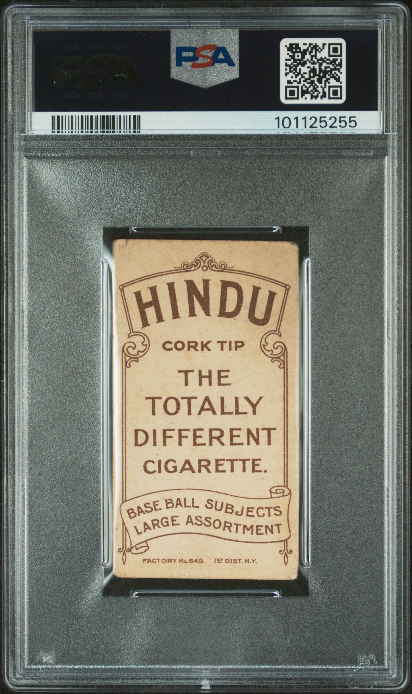 T206 Harry Steinfeldt Portrait Chicago PSA 2 Hindu Brown Back