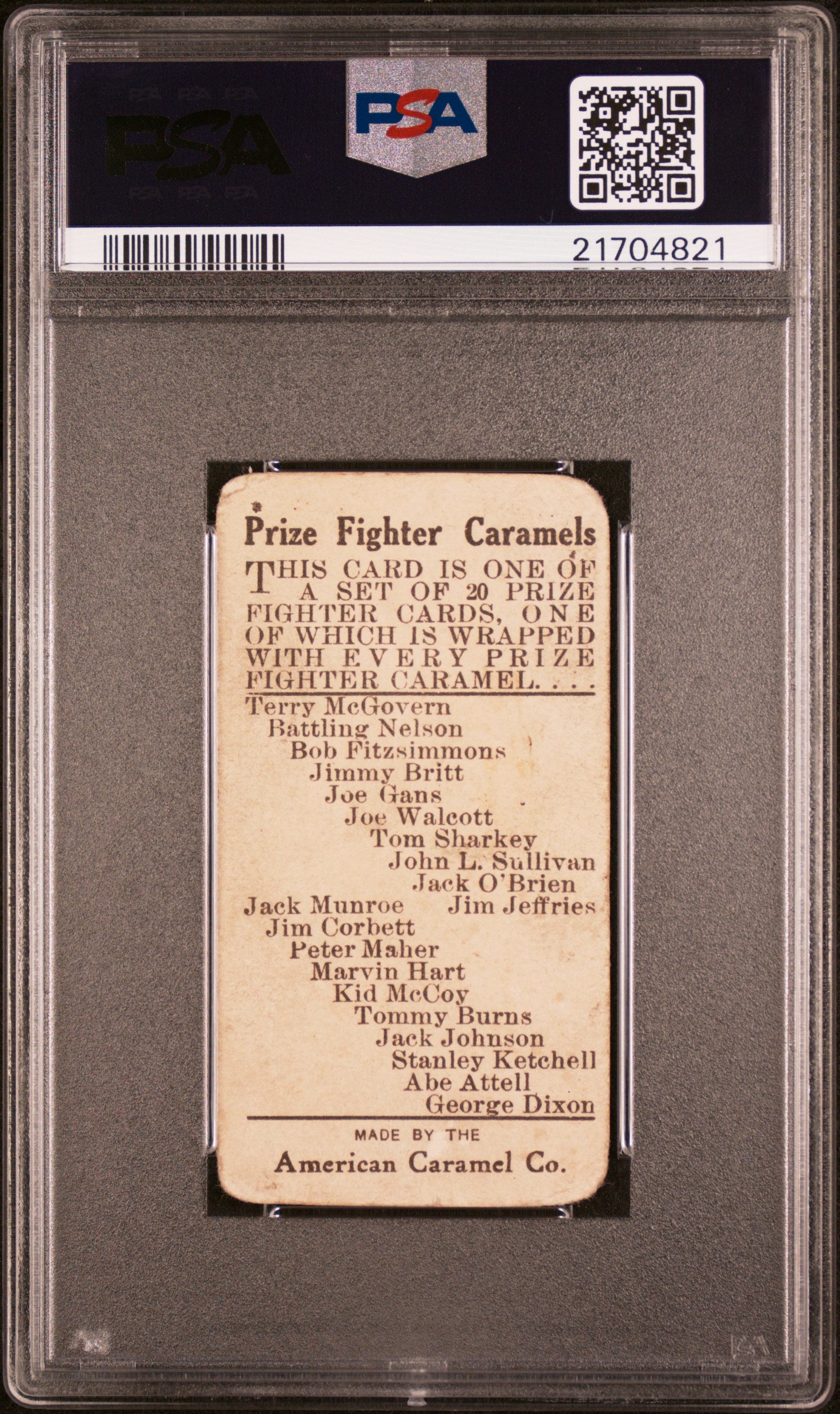1909-1910 E75 American Caramel Boxing Jack Johnson PSA 1.5