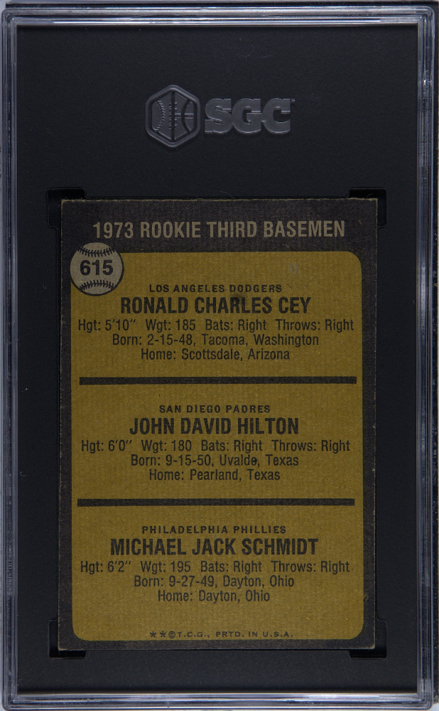 1973 Topps #615 Mike Schmidt Rookie HOF Phillies SGC 5