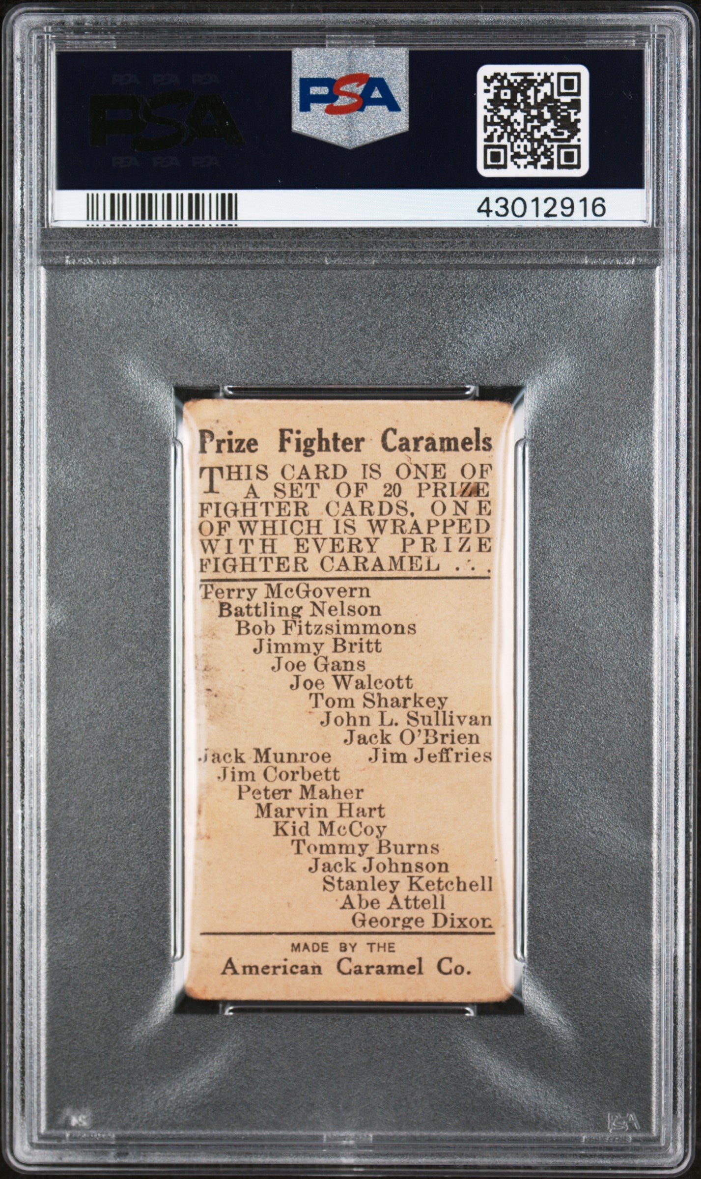 1910 E75 American Caramel Black Back Jack Johnson PSA 2