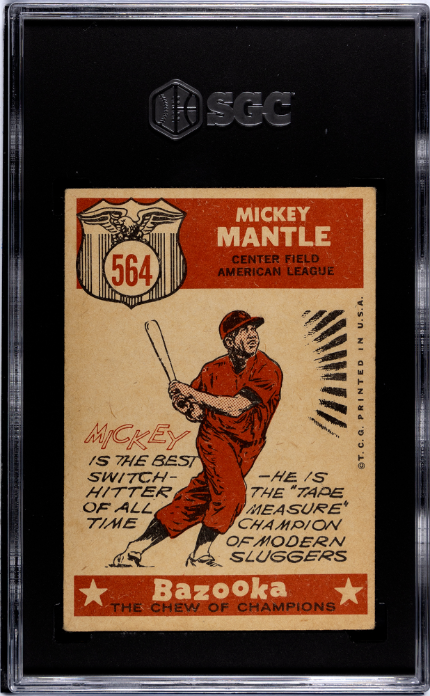 1959 Topps #564 Mickey Mantle All Star Yankees SGC 5