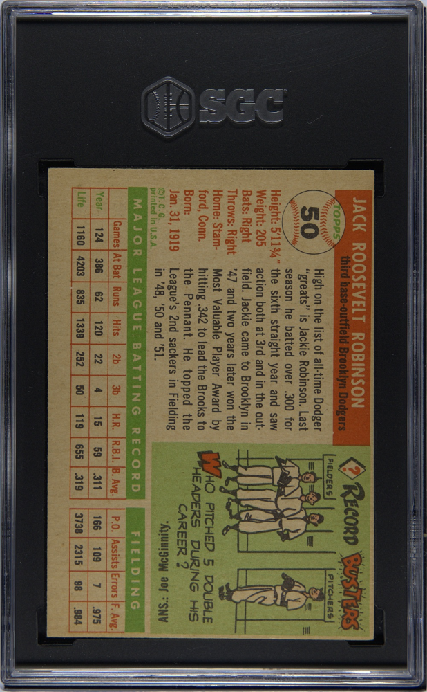 1955 Topps #50 Jackie Robinson Dodgers SGC 4
