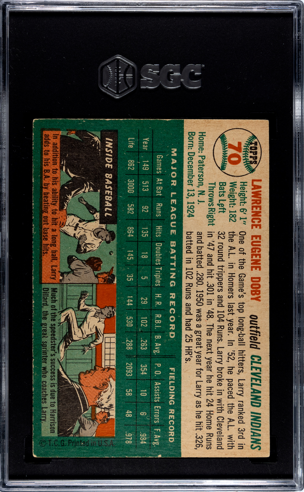 1954 Topps #70 Larry Doby Indians SGC 5