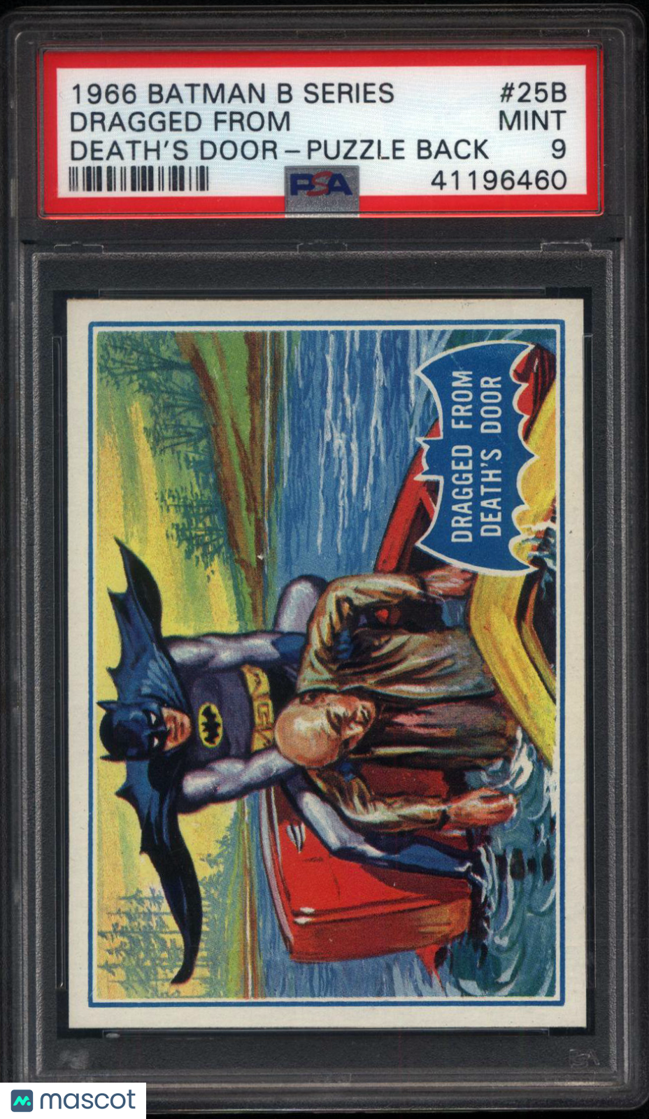 1966 Batman B Series Puzzle Back #25B Dragged From Death's Door PSA 9 pop 2