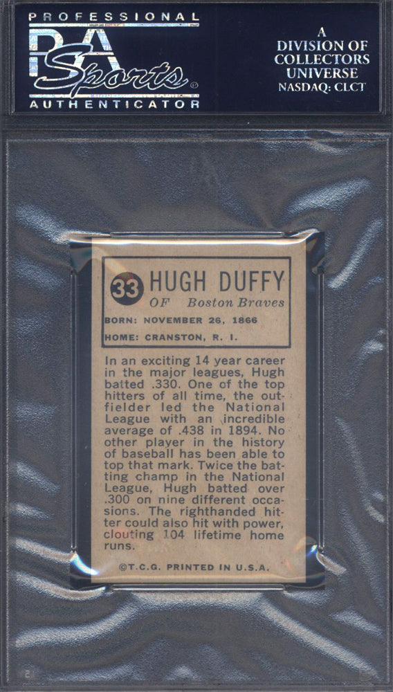 1963 Bazooka All-Time Greats #33 Hugh Duffy PSA 10 pop 1