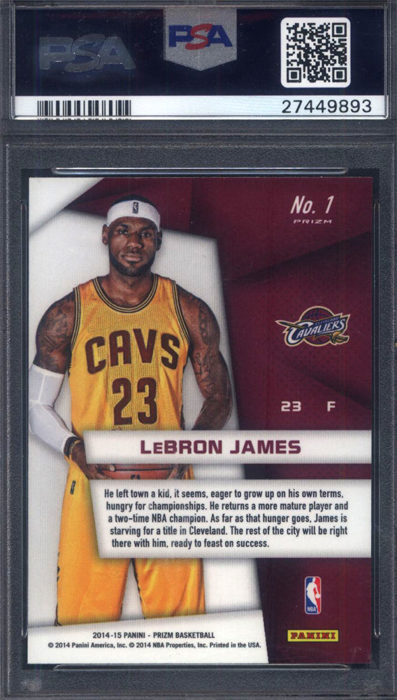 2014 Panini Prizm Superstars #1 LeBron James Cavaliers PSA 10