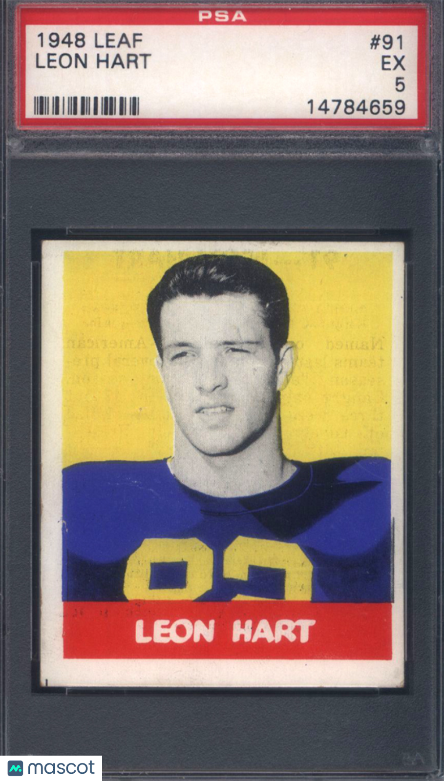 1948 Leaf #91 Leon Hart Notre Dame Heisman PSA 5