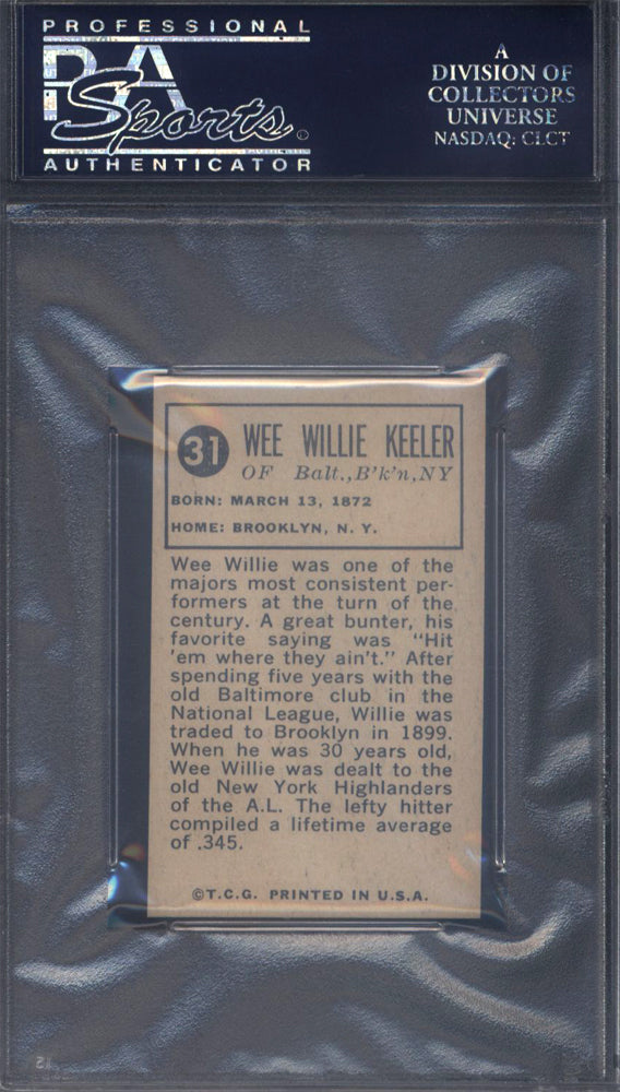 1963 Bazooka All-Time Greats #31 Willie Keeler PSA 10 pop 1