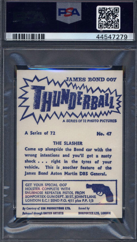 1966 Somportex Thunderball James Bond #47 The Slasher PSA 8