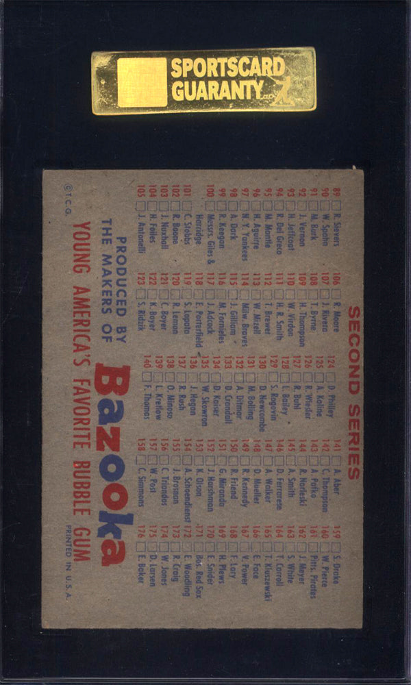1957 Topps Baseball Checklist 1/2 SGC 5
