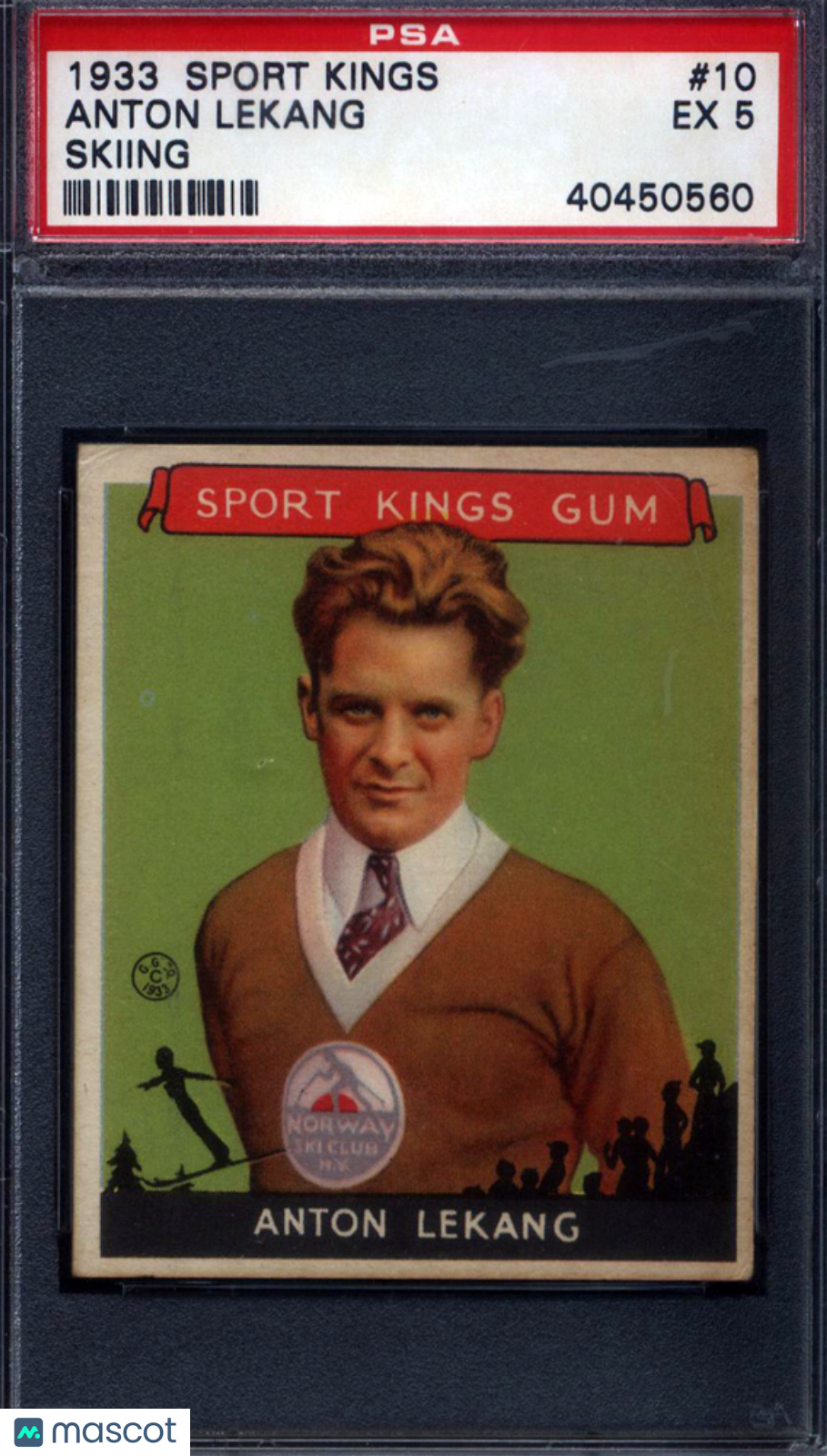 1933 Goudey Sport Kings #10 Anton Lekang Skiing PSA 5