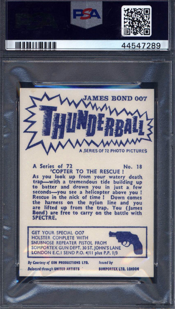 1966 Somportex Thunderball #18 'Copter To The PSA 8
