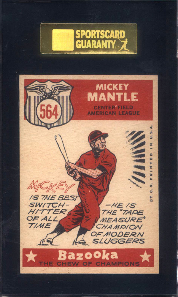 1959 Topps #564 Mickey Mantle All Star Yankees SGC 7