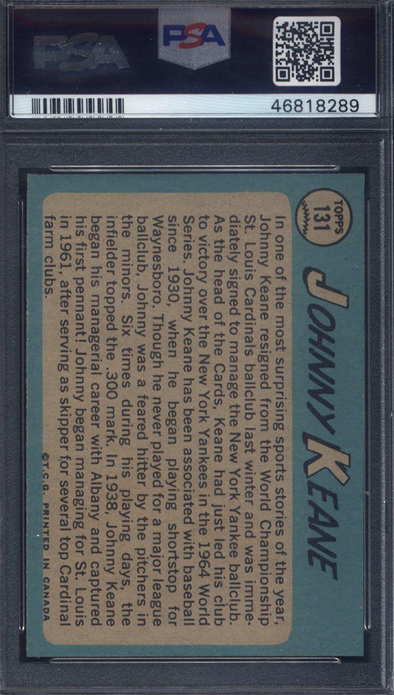 1965 OPC O-Pee-Chee #131 Johnny Keane Yankees PSA 7