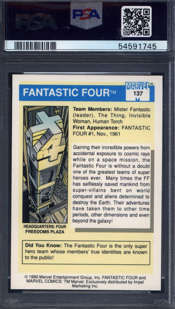 1990 Marvel Universe #137 Fantastic Four PSA 10