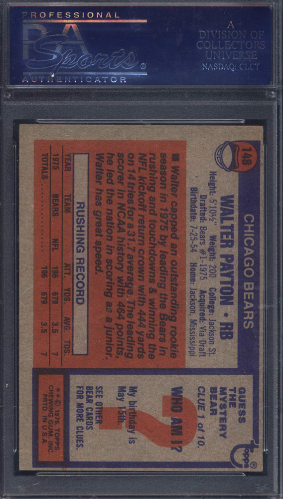 1976 Topps #148 Walter Payton Rookie HOF Bears PSA 7