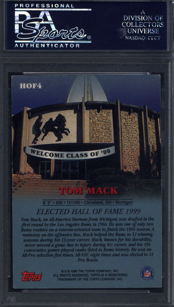 1999 Topps HOF Class #HOF4 Tom Mack Signed Autograph PSA/DNA Rams PSA Authentic