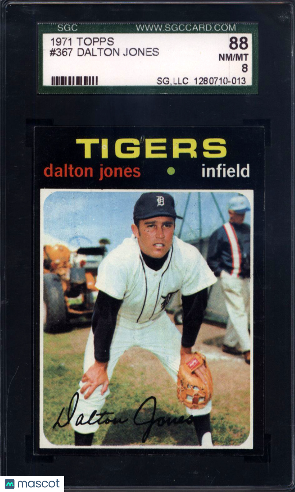 1971 Topps #367 Dalton Jones Tigers SGC 8