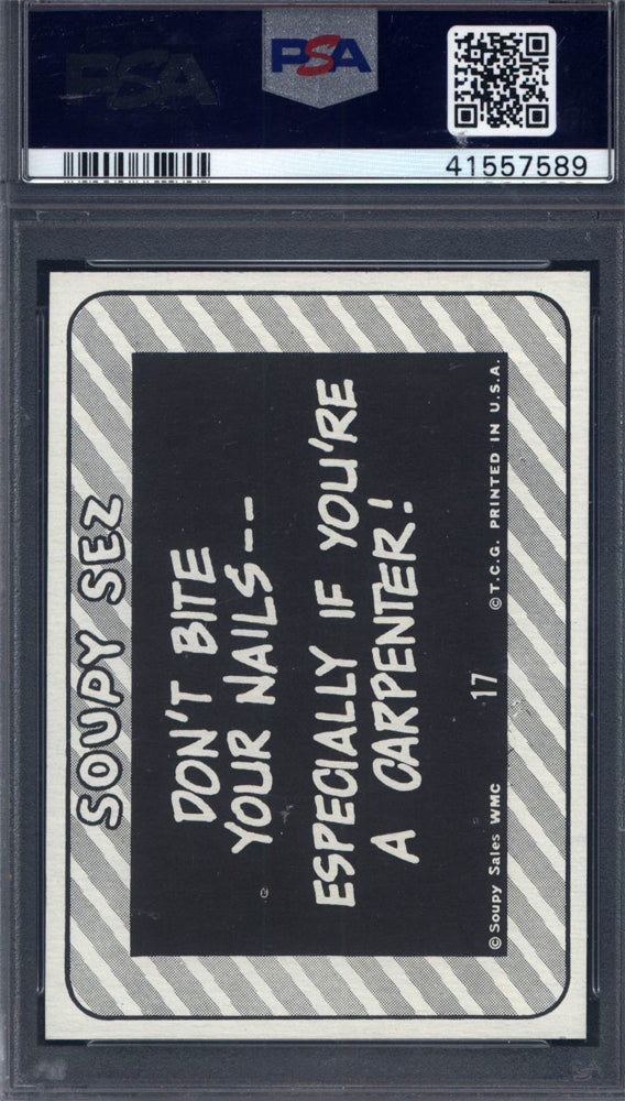 1967 Topps Soupy Sales #17 Don'T Bite Your PSA 8