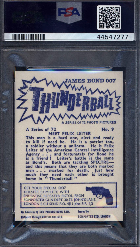 1966 Somportex Thunderball #9 Meet Felix Leiter PSA 8