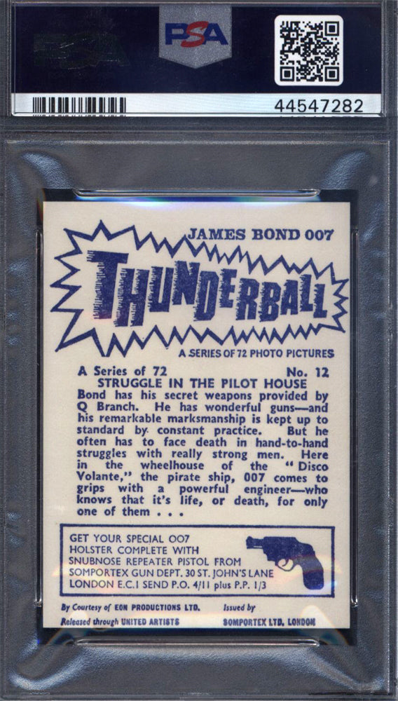 1966 Somportex Thunderball #12 Struggle In The PSA 8