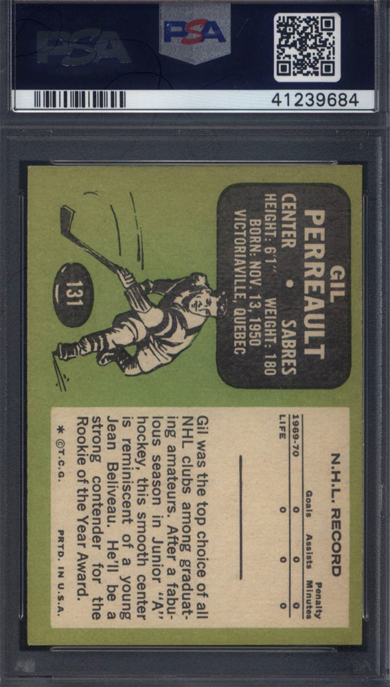1970 Topps #131 Gil Perreault Rookie HOF Sabres PSA 7