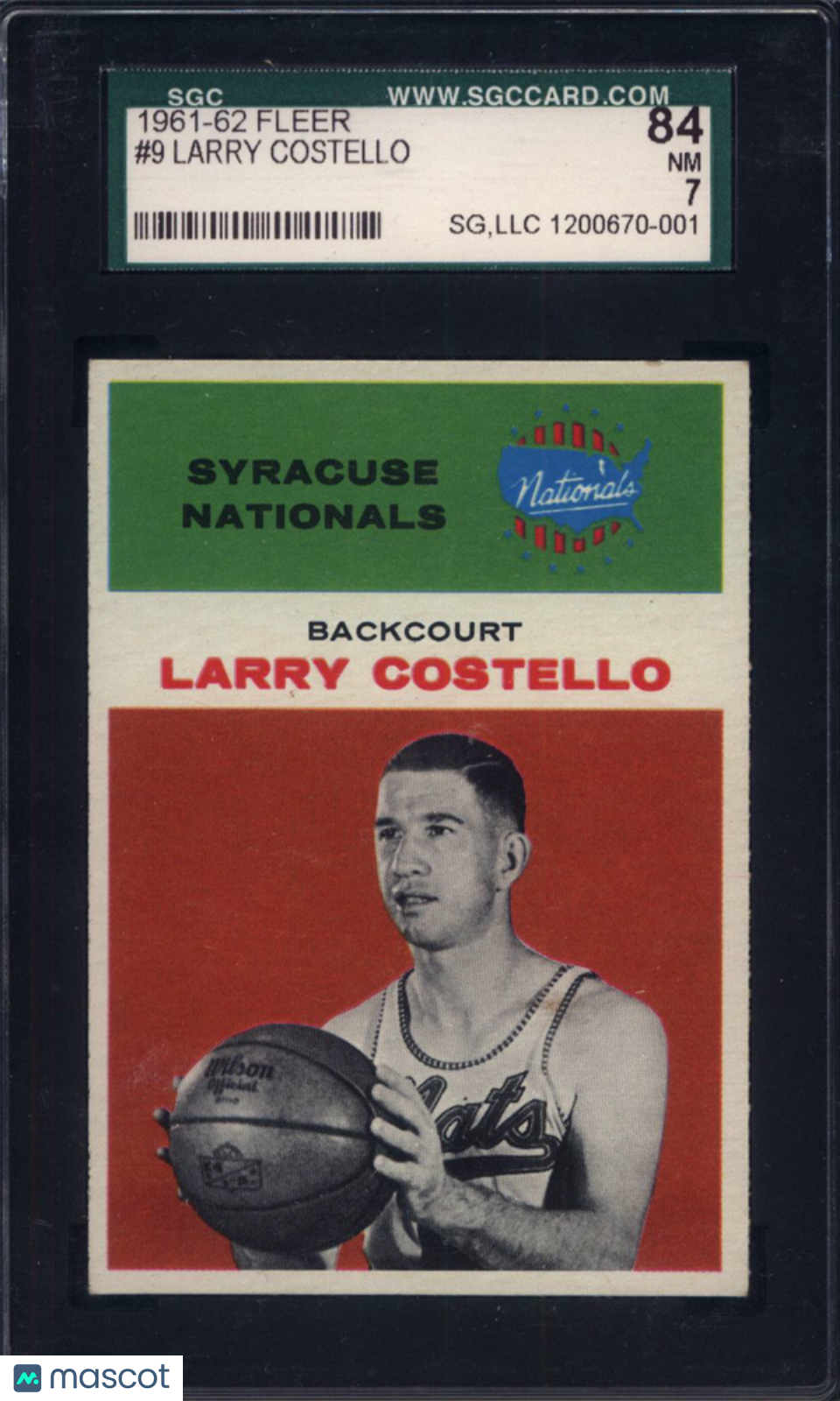 1961-62 Fleer #9 Larry Costello Nationals SGC 7