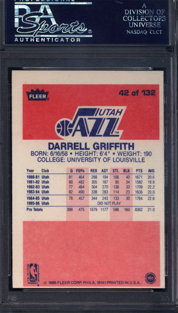 1986 Fleer #42 Darrell Griffith Auto Autographed PSA/DNA Authentic