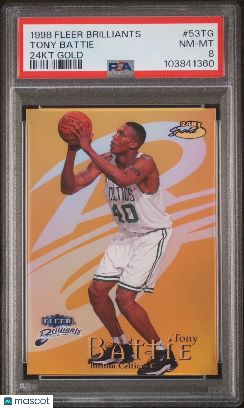 1998 Fleer Brilliants 24KT Gold #53TG Tony Battie /24 PSA 8 pop 1 Only 1 Higher