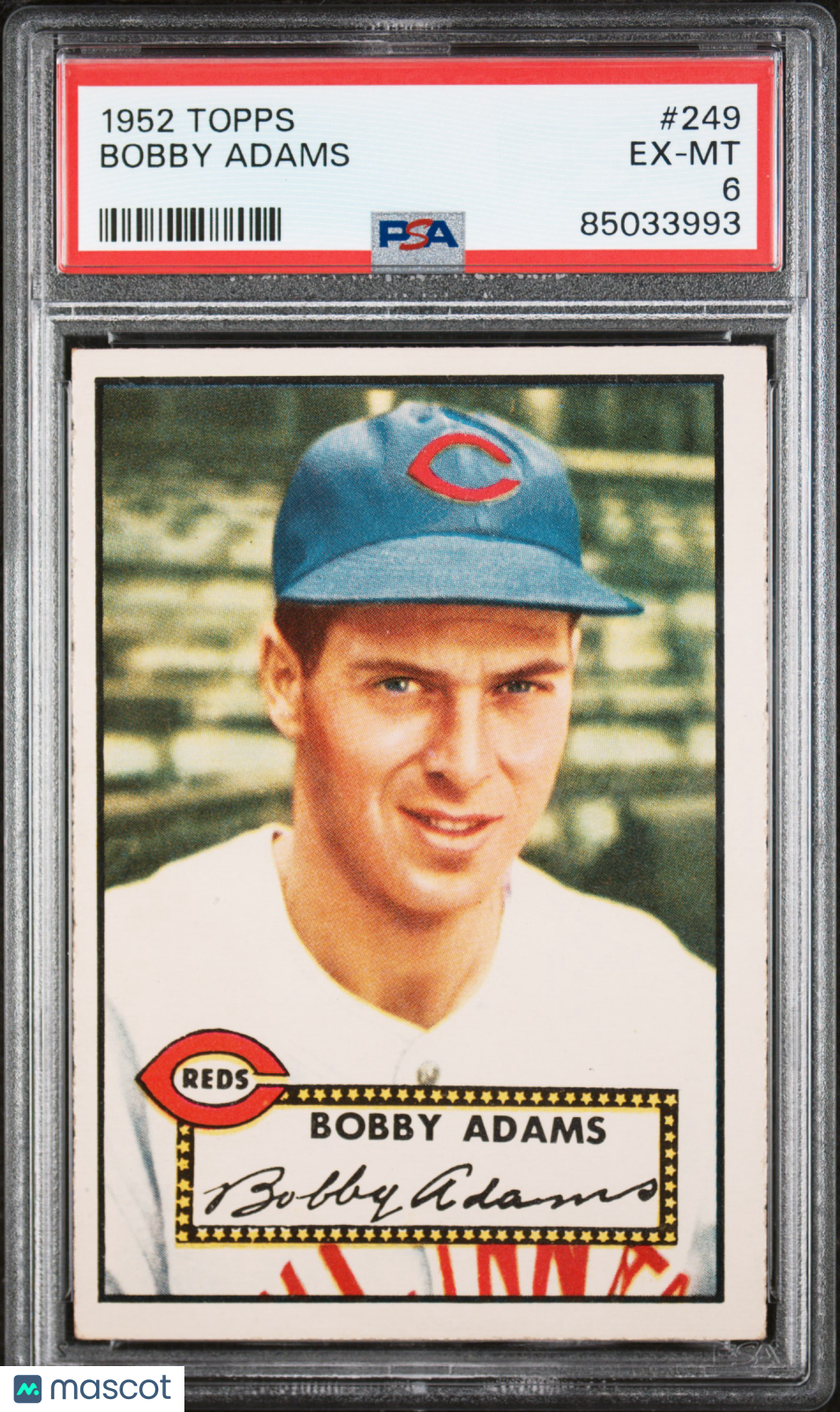 1952 Topps #249 Bobby Adams Reds PSA 6
