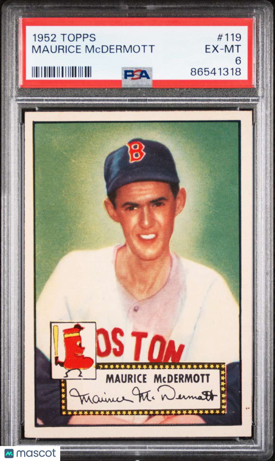 1952 Topps #119 Maurice McDermott Red Sox PSA 6
