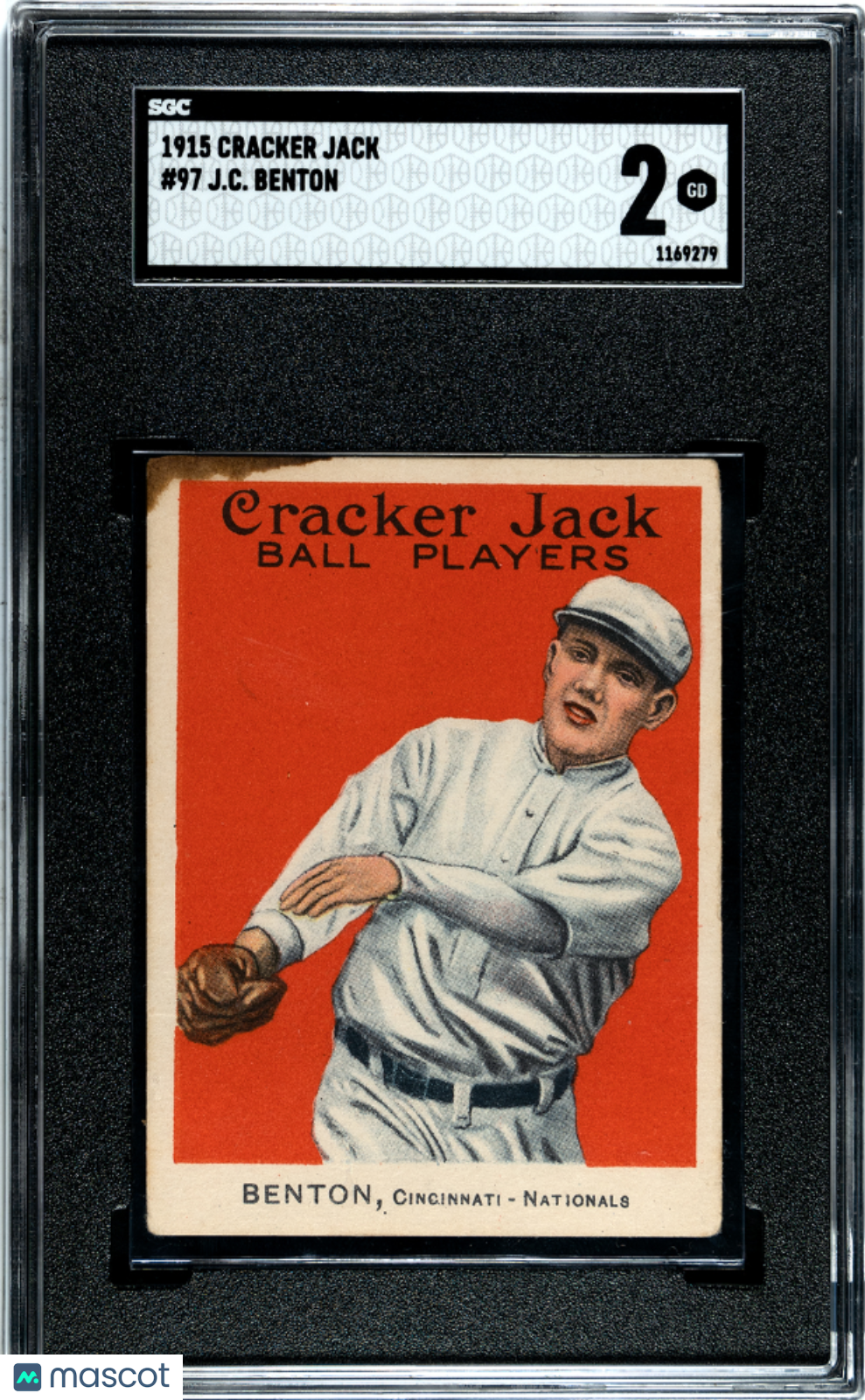 1915 Cracker Jack #97 J.C. Benton Cincinnati SGC 2