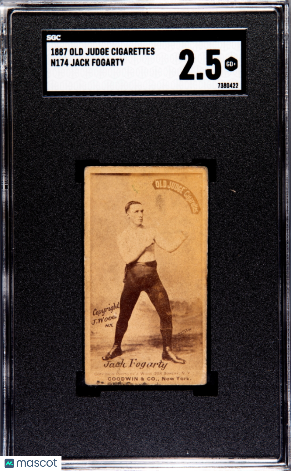 1887 N174 Old Judge Boxing Jack Fogarty SGC 2.5