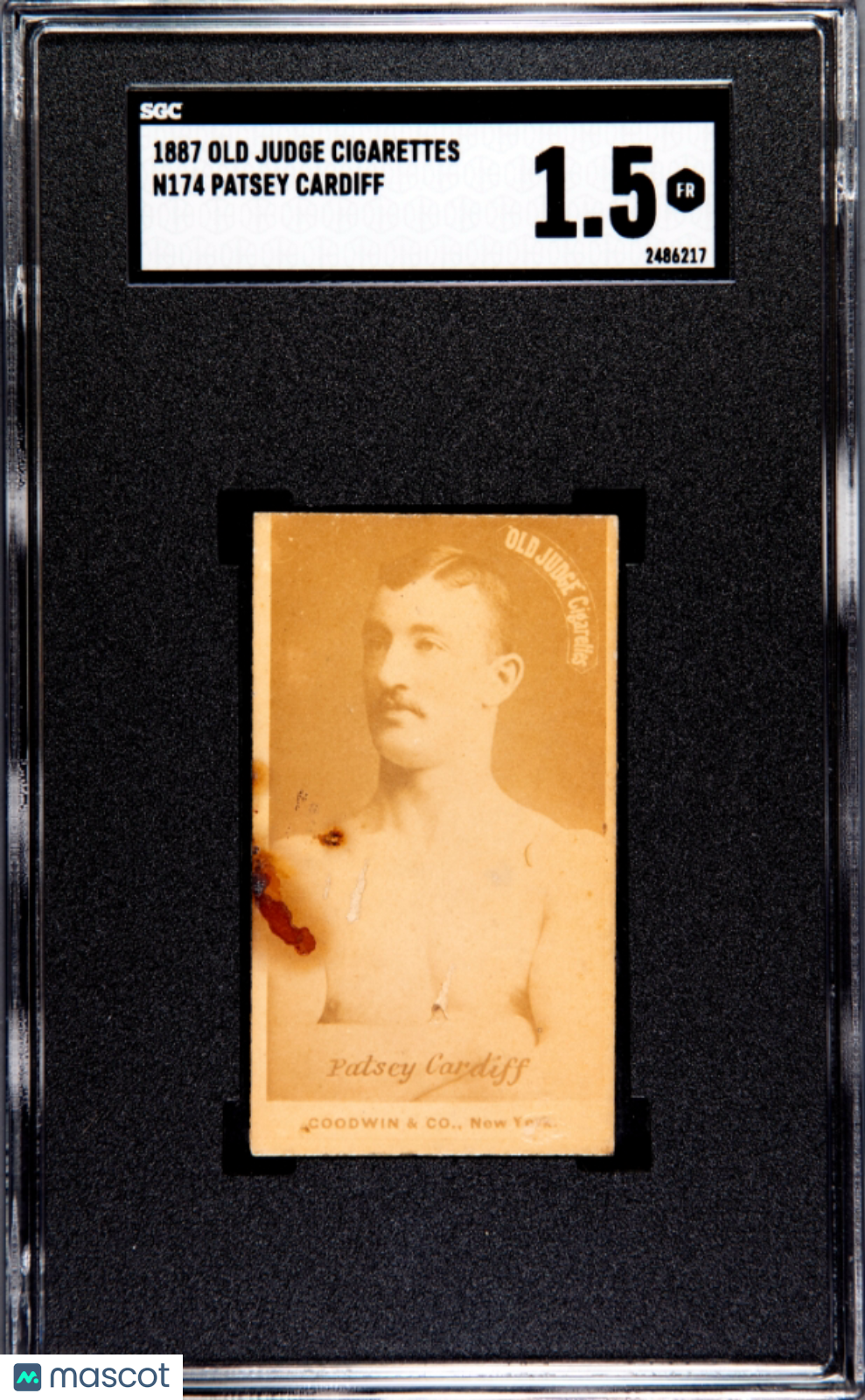 1887 N174 Old Judge Boxing Patsey Cardiff SGC 1.5