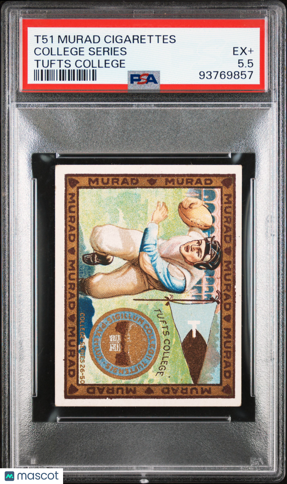 T51 Murad College Series Tufts College w/ Football PSA 5.5 pop 1 (Only 3 Higher)