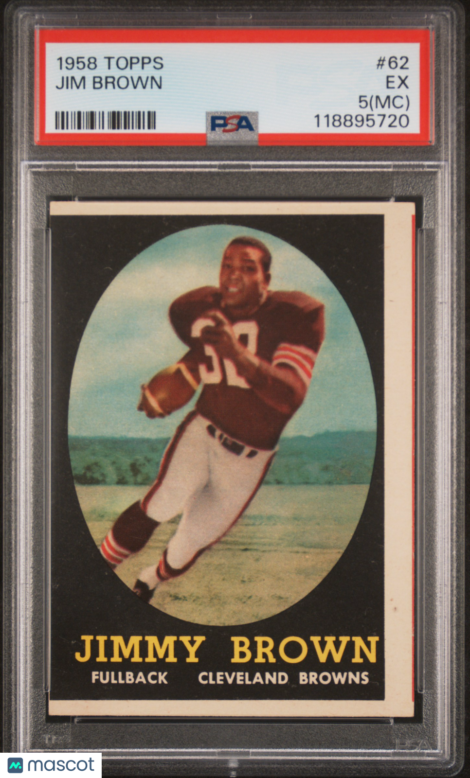 1958 Topps #62 Jim Brown Rookie HOF Browns PSA 5