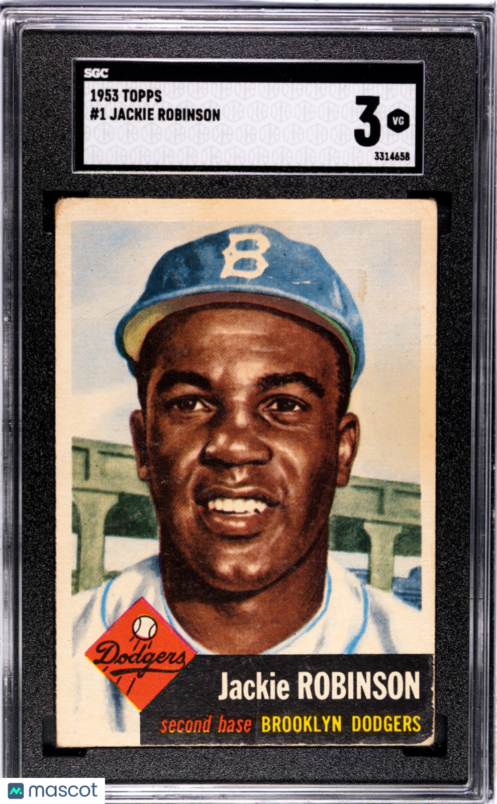 1953 Topps #1 Jackie Robinson Dodgers SGC 3