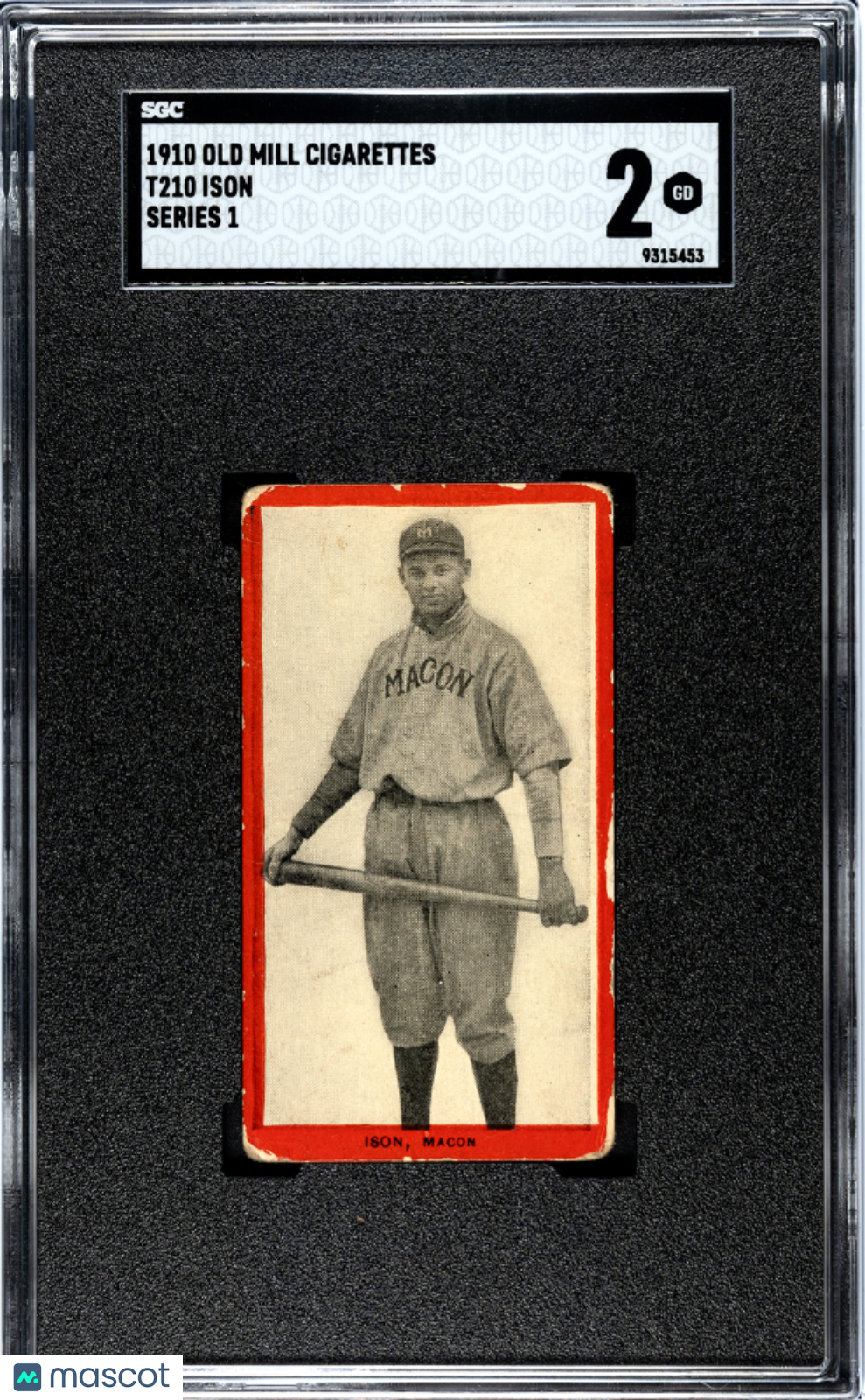 1910 T210 Old Mill Cigarettes Series 1 Ison Macon SGC 2