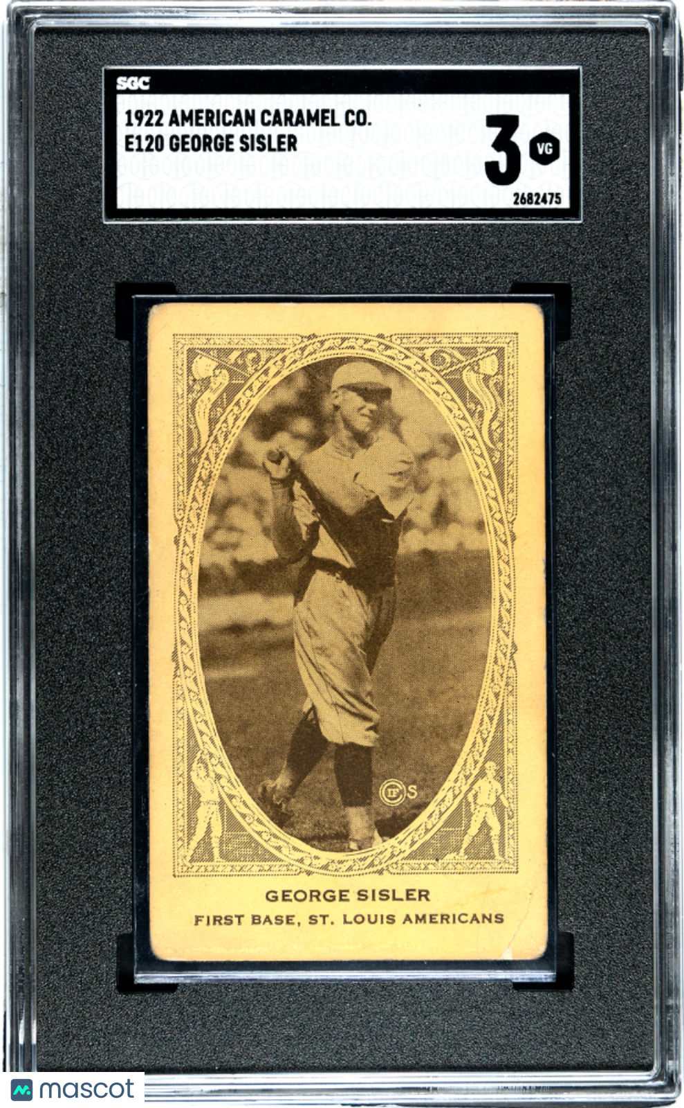 1922 E120 American Caramel George Sisler St. Louis SGC 3