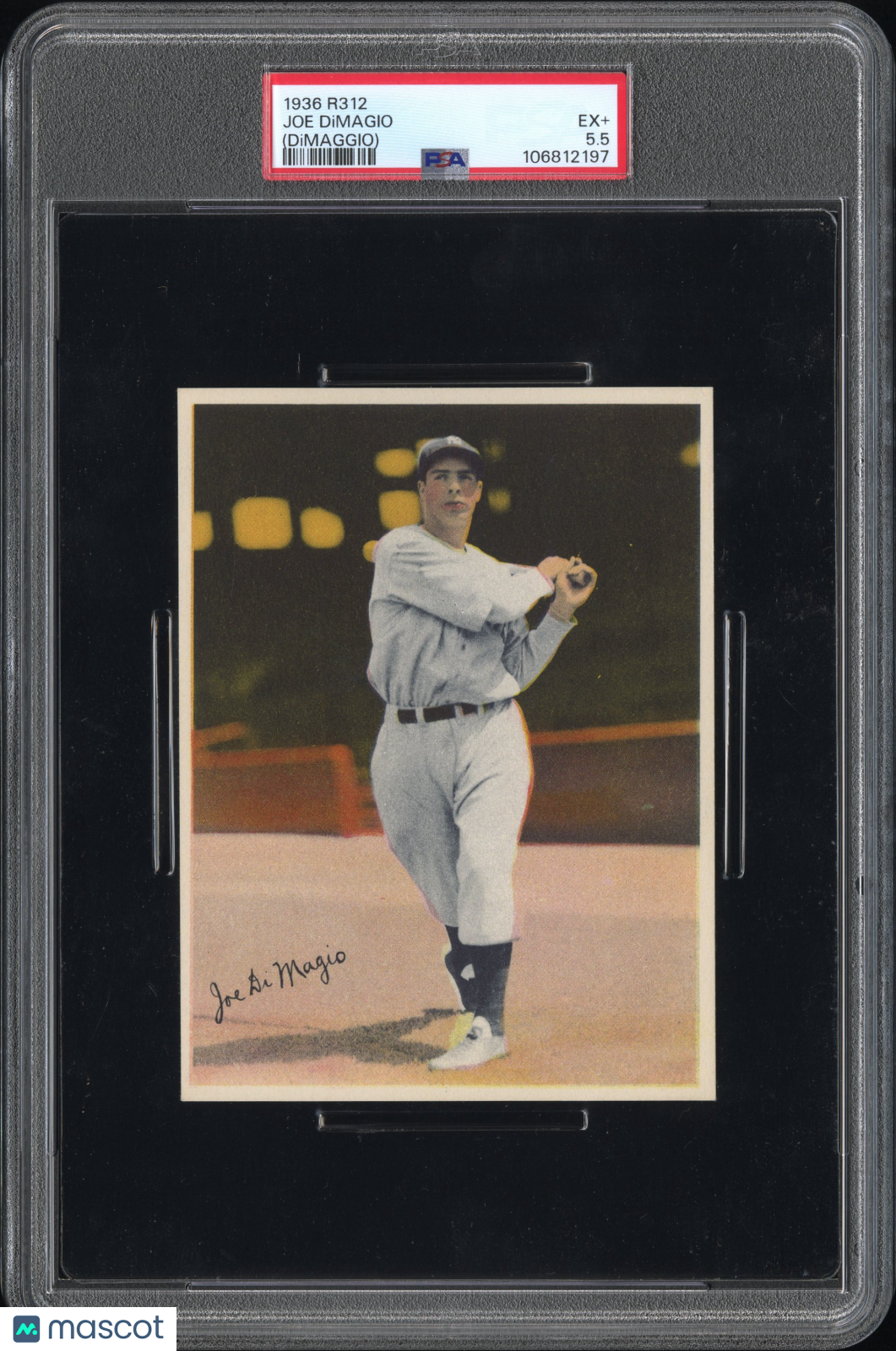 1936 R312 Joe DiMaggio Rookie HOF Yankees PSA 5.5 pop 1 (Only 6 Higher)