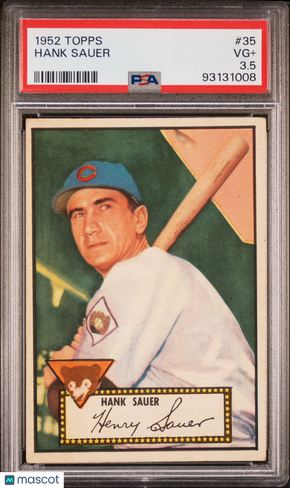 1952 Topps #35 Hank Sauer Cubs PSA 3.5