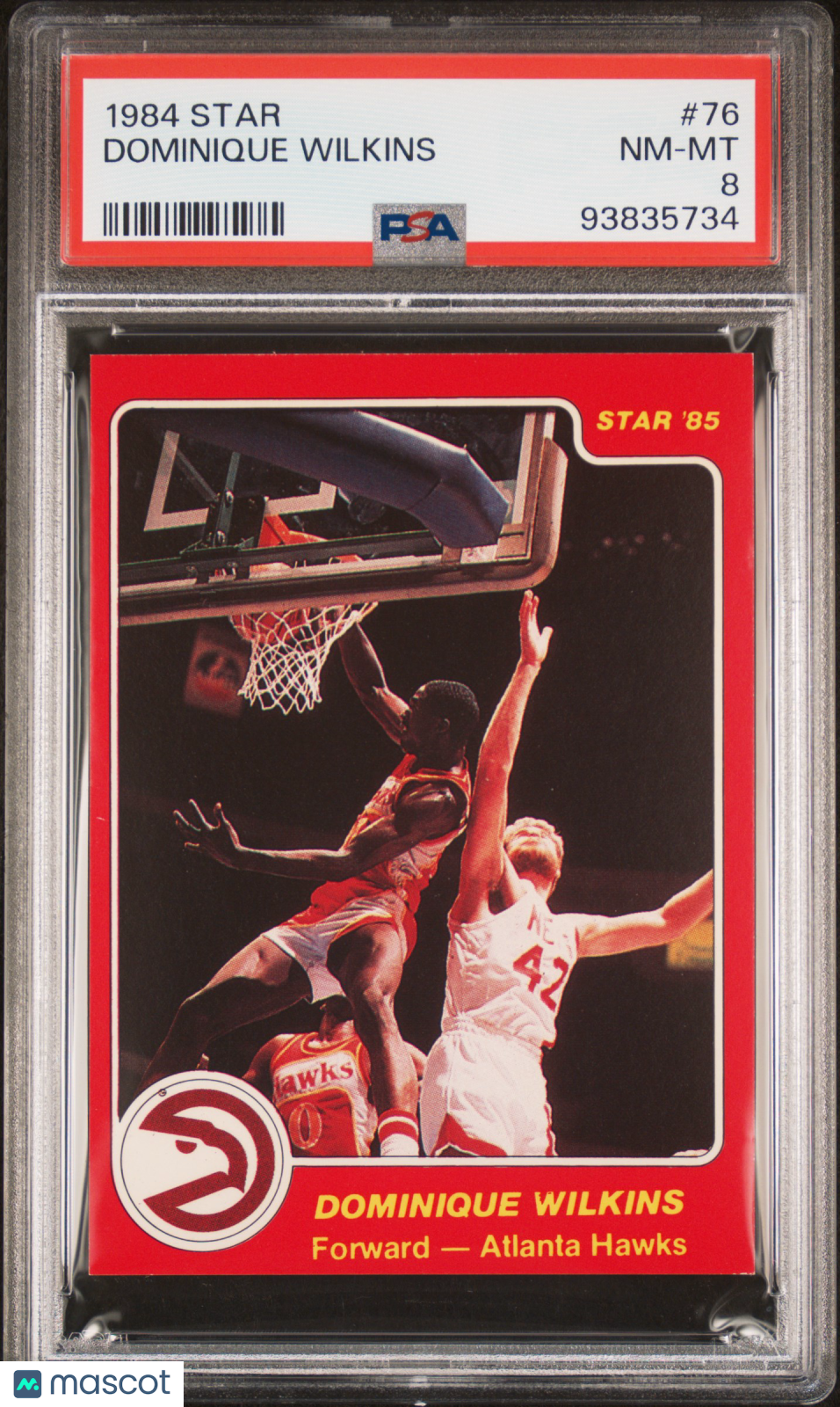 1984 Star #76 Dominique Wilkins 2nd Year Hawks PSA 8