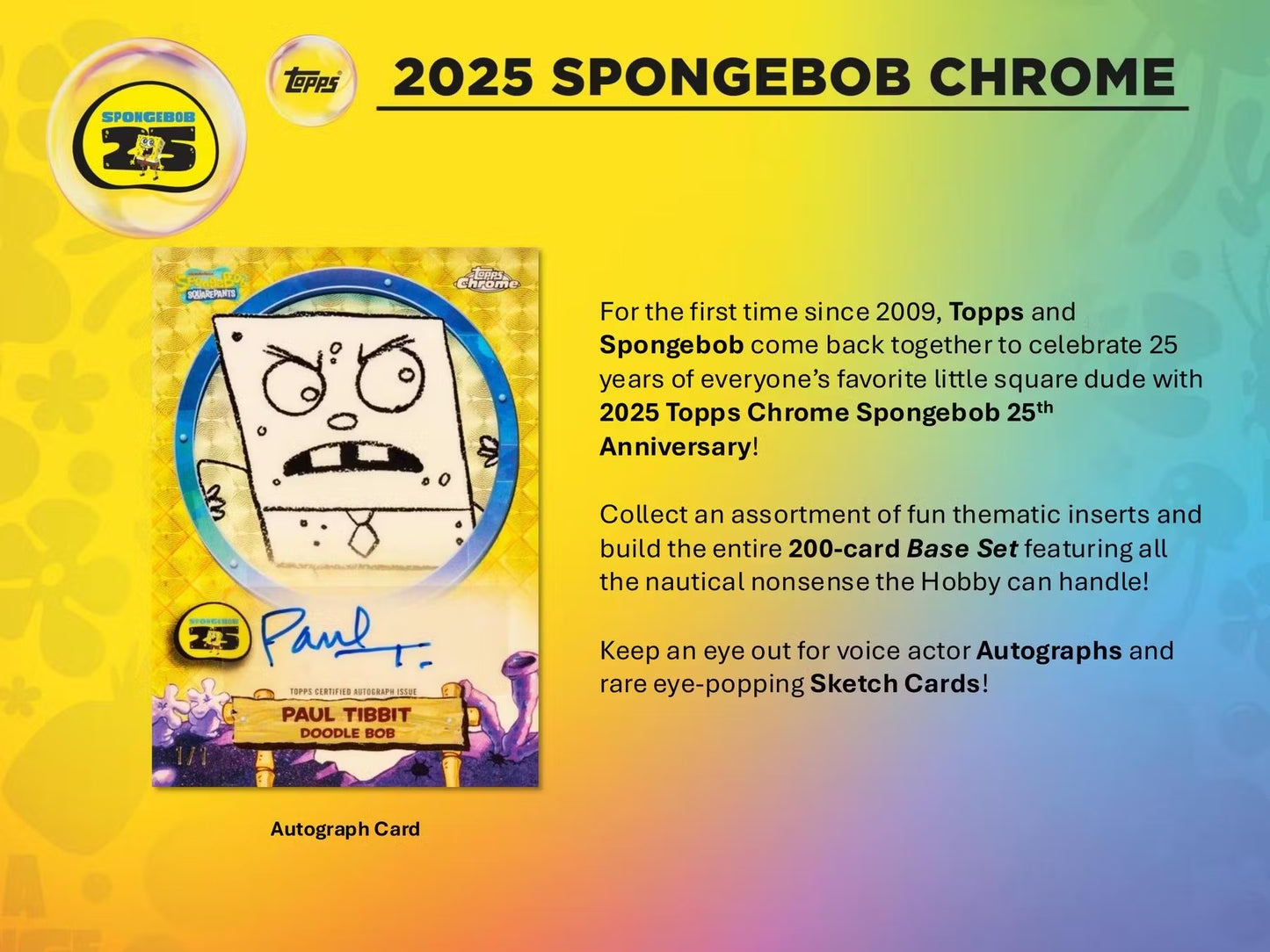 2025 Topps Chrome SpongeBob 25th Anniversary 7-Pack Blaster Box