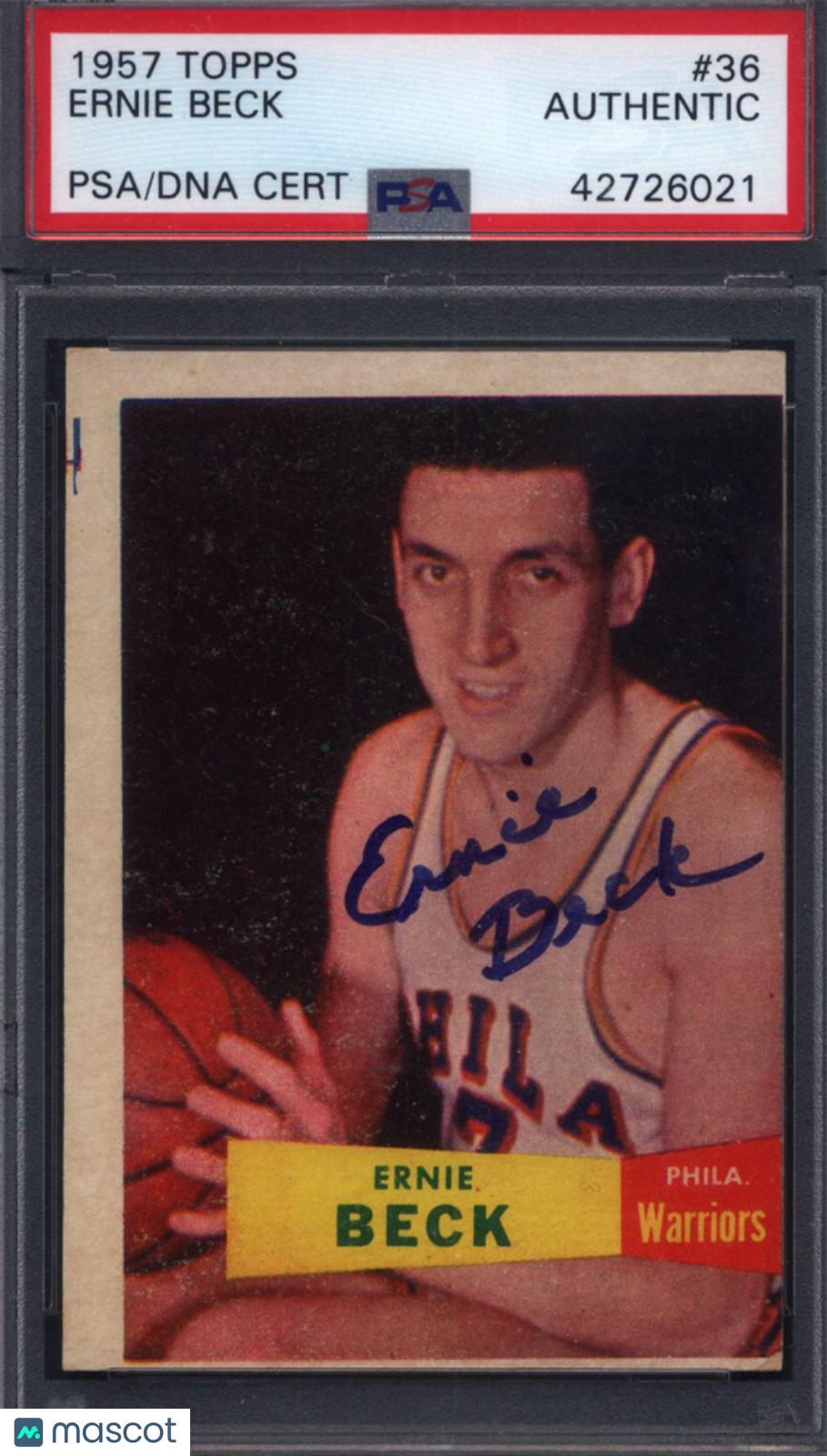 1957 Topps #36 Ernie Beck Rookie Signed Autographed Auto PSA/DNA Authentic