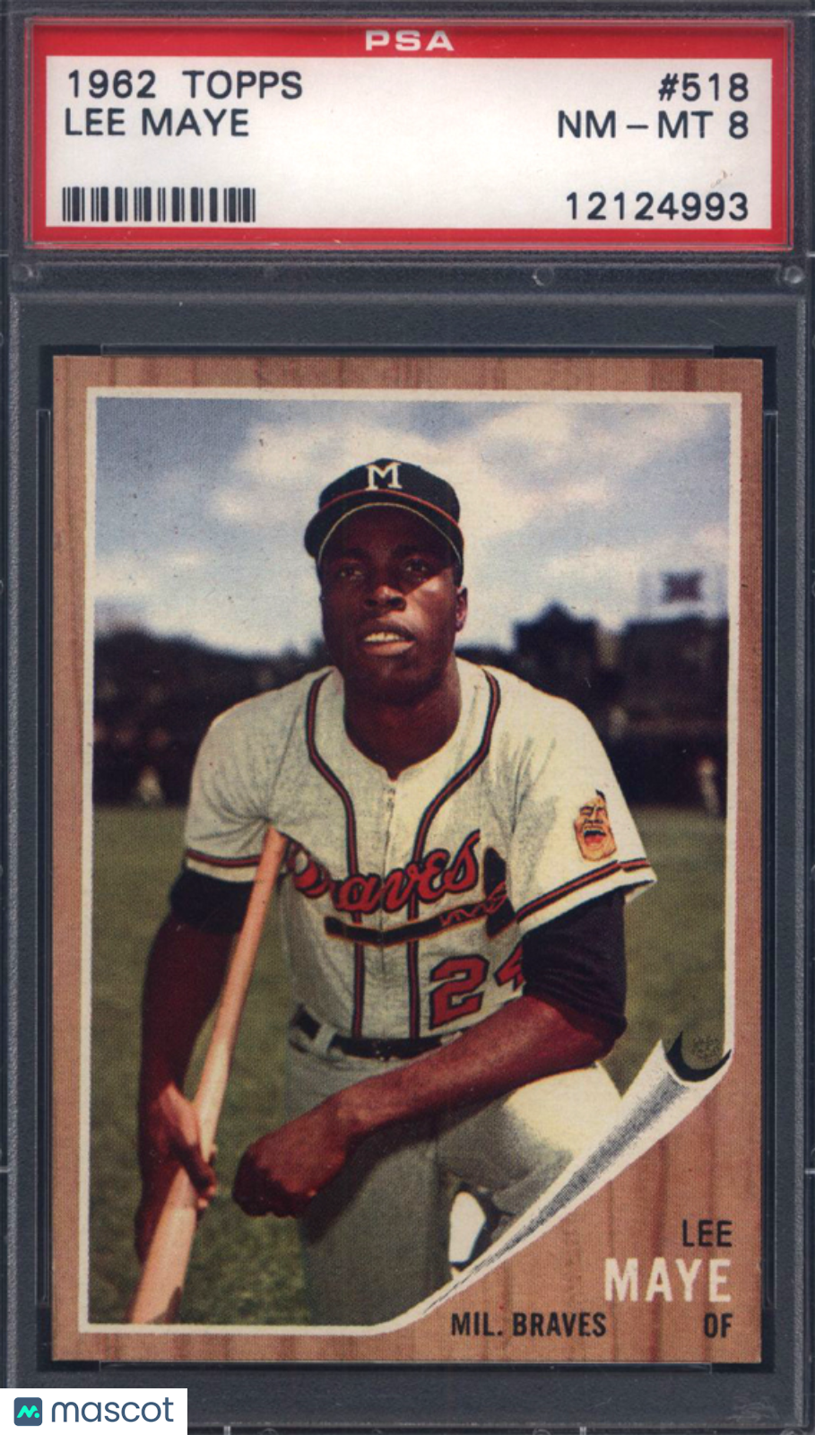1962 Topps #518 Lee Maye Braves PSA 8