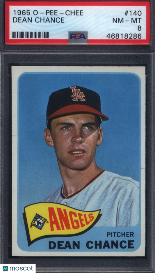 1965 OPC O-Pee-Chee #140 Dean Chance Angels PSA 8 pop 9 (Only 1 Higher)