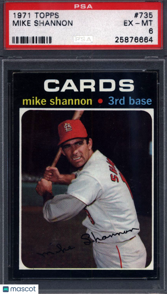1971 Topps #735 Mike Shannon Cardinals PSA 6