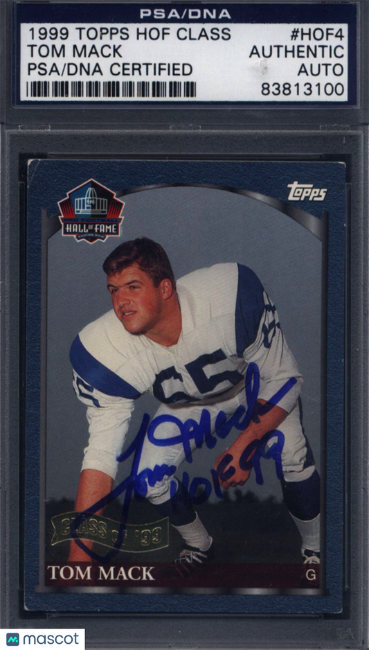 1999 Topps HOF Class #HOF4 Tom Mack Signed Autograph PSA/DNA Rams PSA Authentic