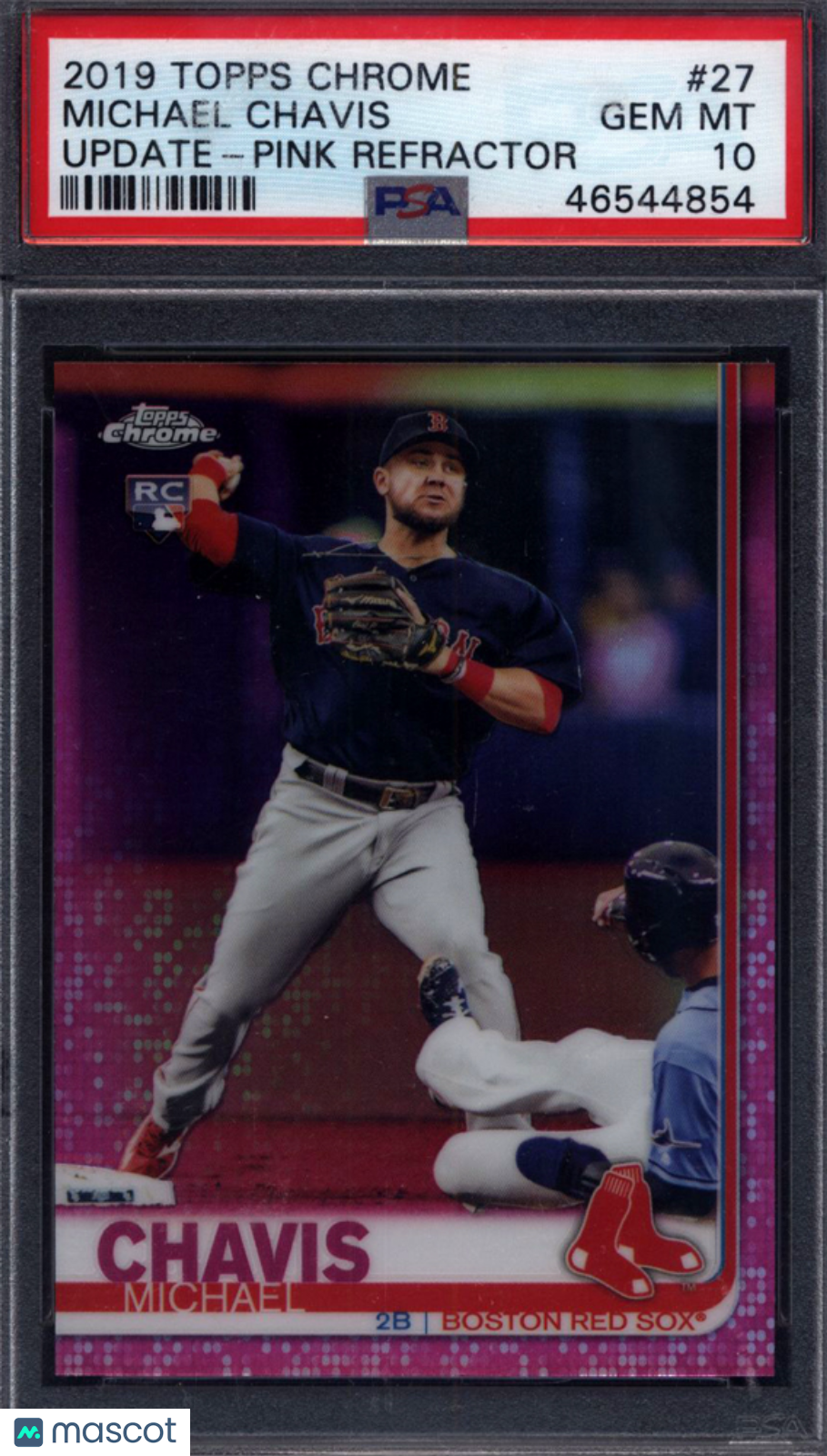 2019 Topps Chrome Update #27 Michael Chavis PINK REFRACTOR Red Sox PSA 10